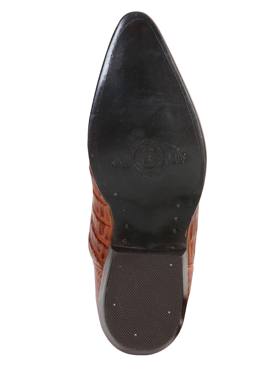 El Señor de los Cielos Men’s Western Boot - Caiman  - Cognac 40841