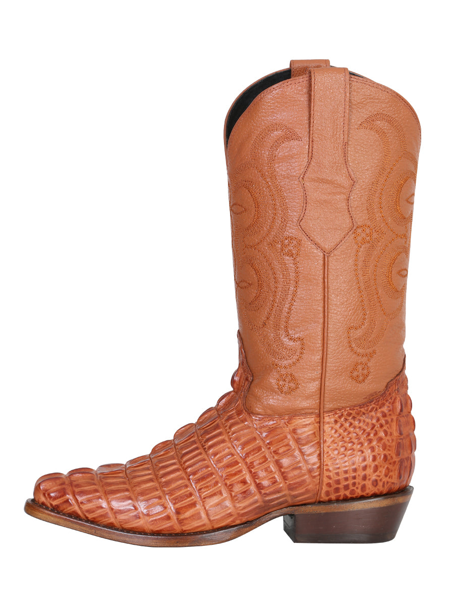 El Señor de los Cielos Men’s Western Boot - Caiman  - Cognac 40841