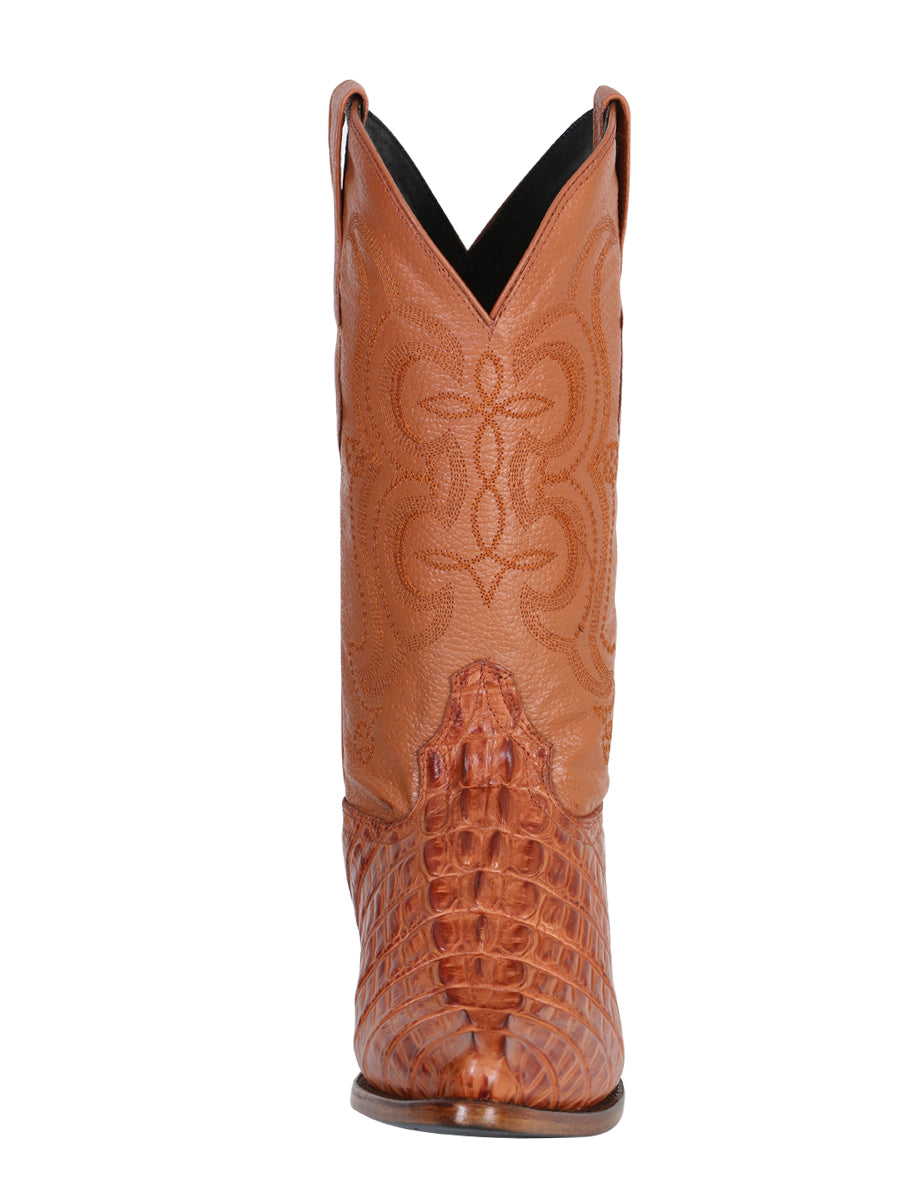 El Señor de los Cielos Men’s Western Boot - Caiman  - Cognac 40841