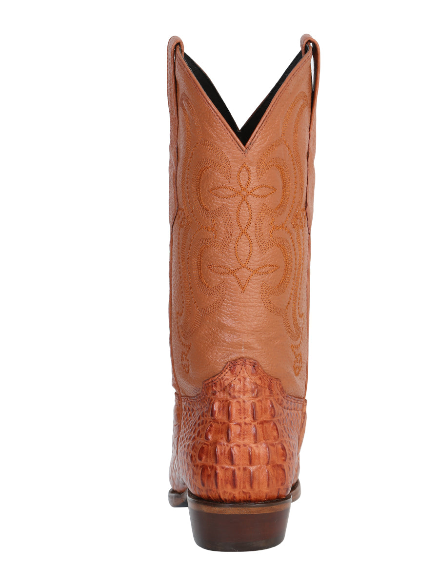 El Señor de los Cielos Men’s Western Boot - Caiman  - Cognac 40841
