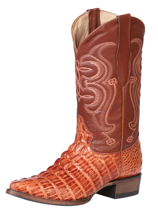 El Señor de los Cielos Men’s Western Boot - Caiman  - Cognac 40841