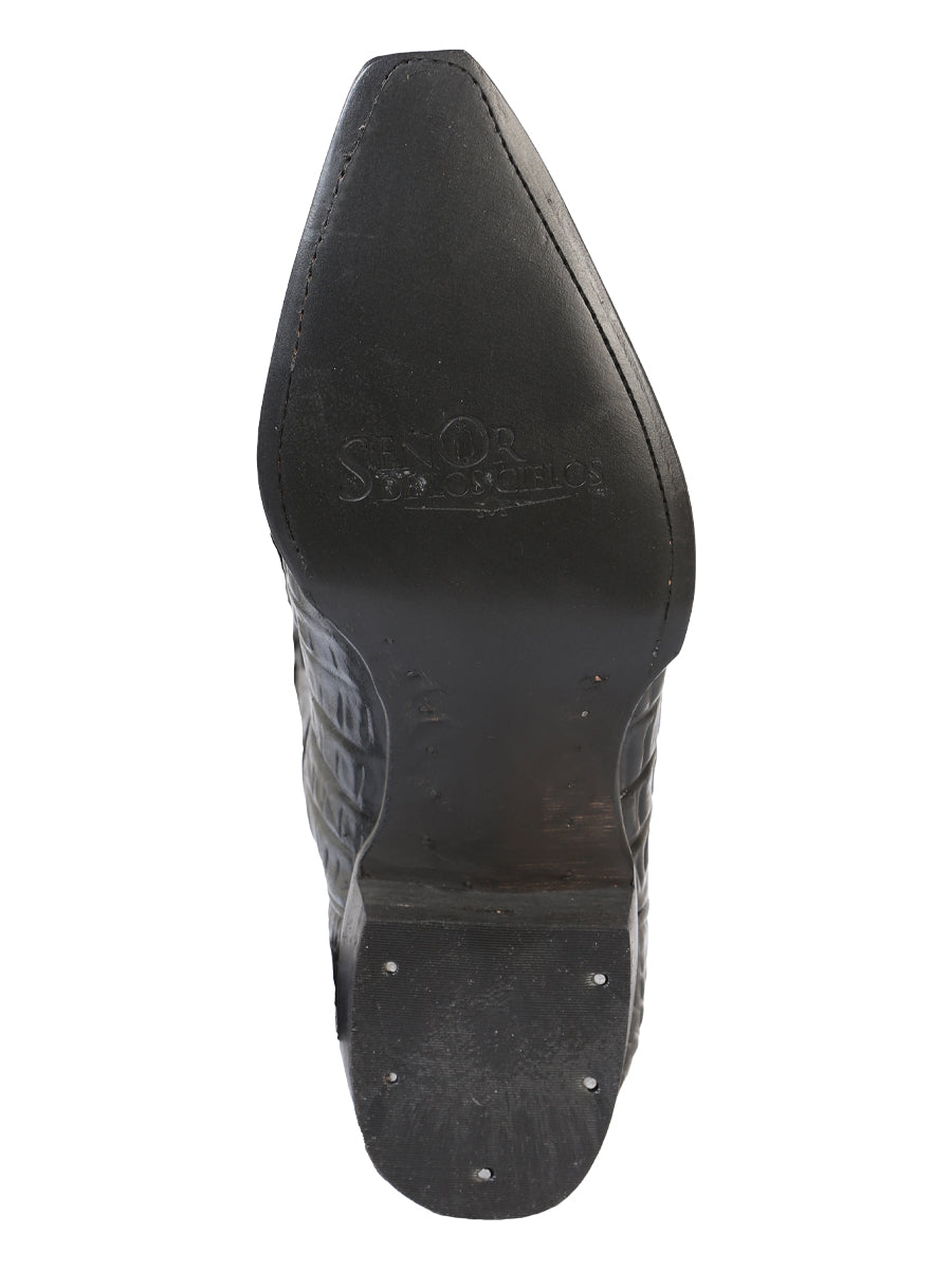 El Senor de los Cielos Men’s Western Boot - Caiman  - Black 40854