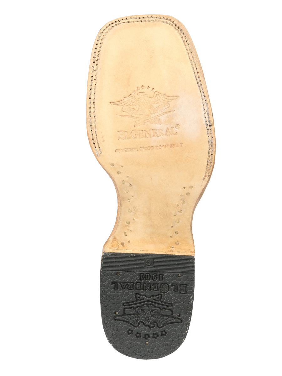 El General Men's Exotic Monster Fish Rodeo Cowboy Boots - Black  45083