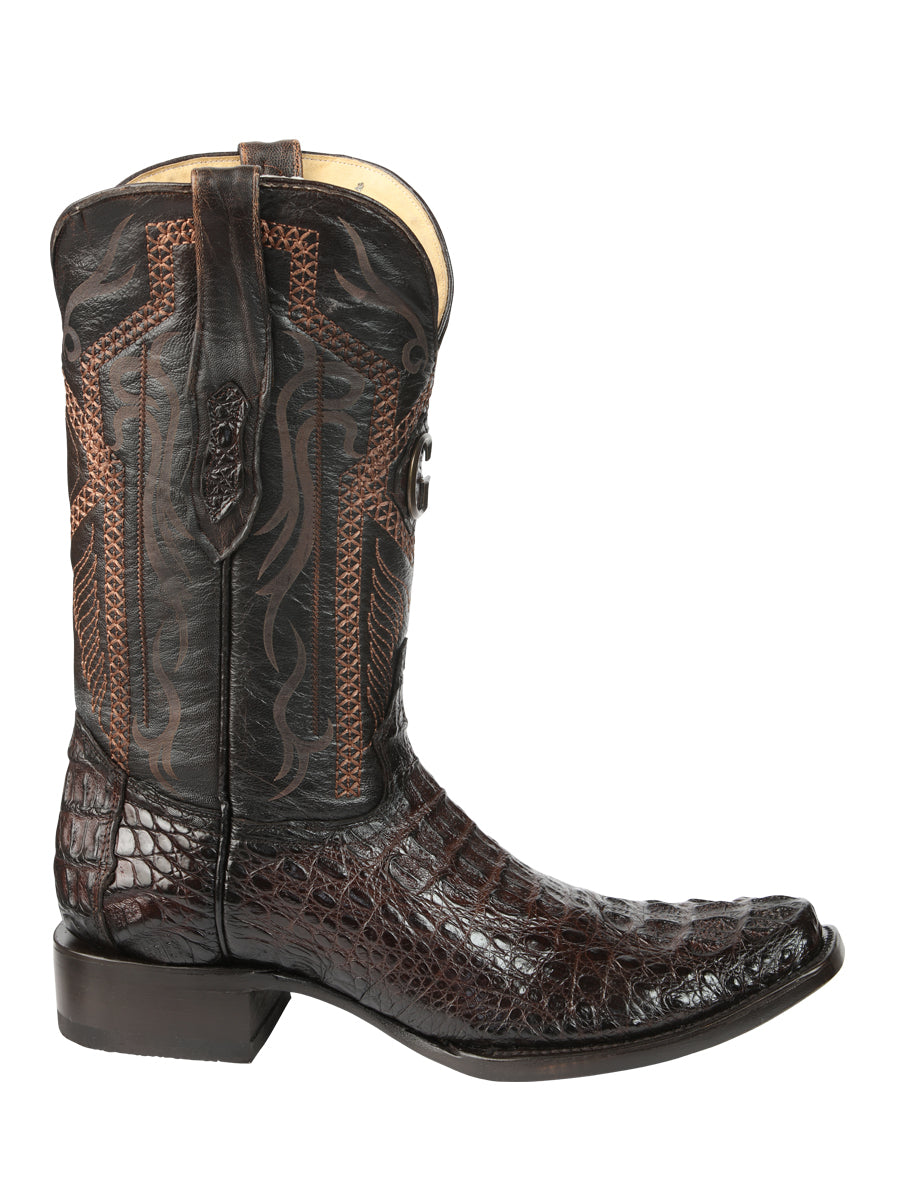 El General Men's Exotic Caiman Nuca Cowboy Boots - Brown 45522