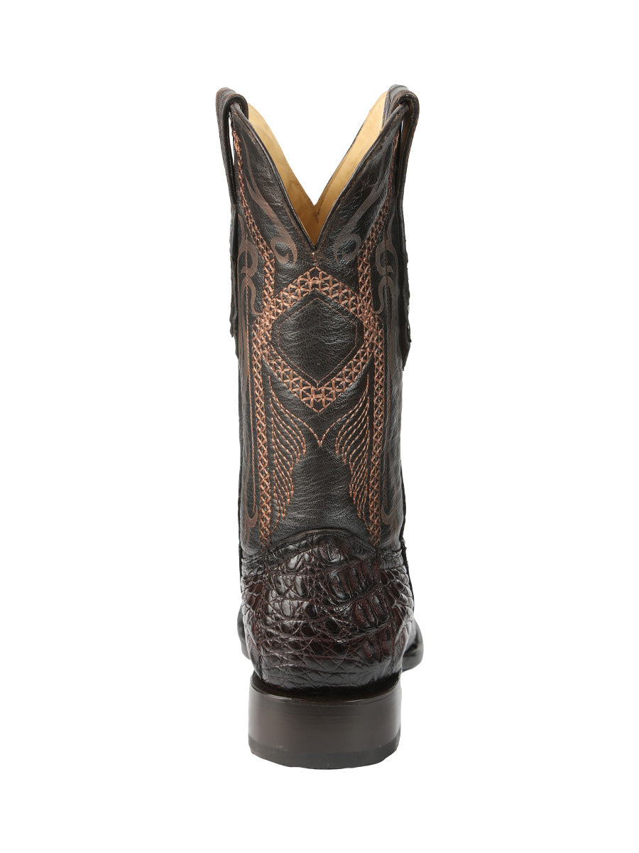 El General Men's Exotic Caiman Nuca Cowboy Boots - Brown 45522